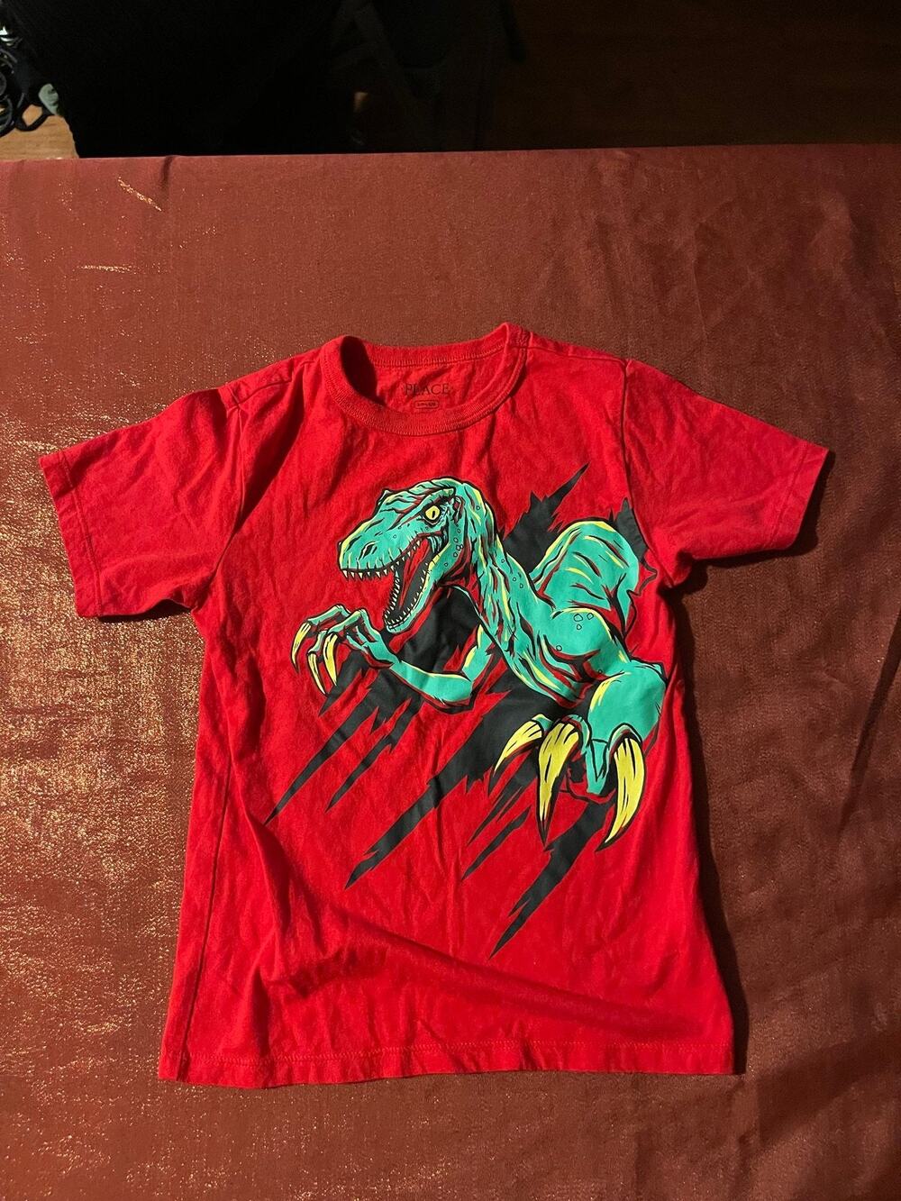 Place Shirt Kids 8 Dinosaur Graphic Tee Red Short Sleeve